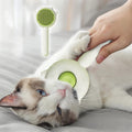 Self-cleaning slicker brush, green