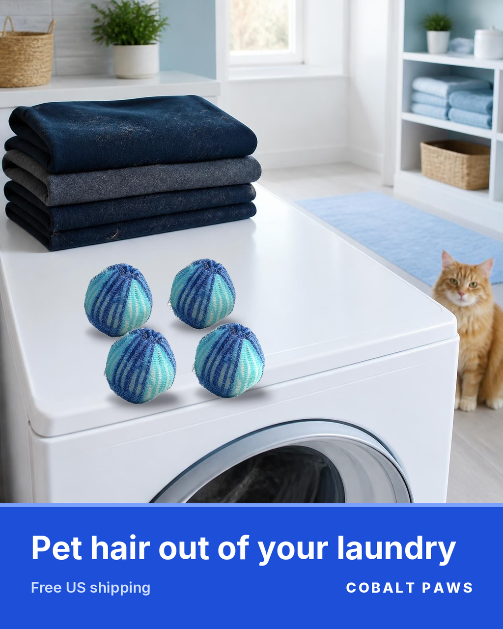 Cobalt Paws laundry pet hair catcher balls with free US shipping