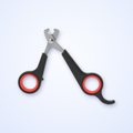 Black pet nail clipper with red finger loops